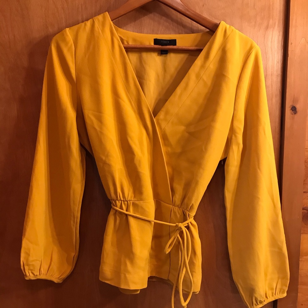 J. crew mustard yellow blouse - size 10